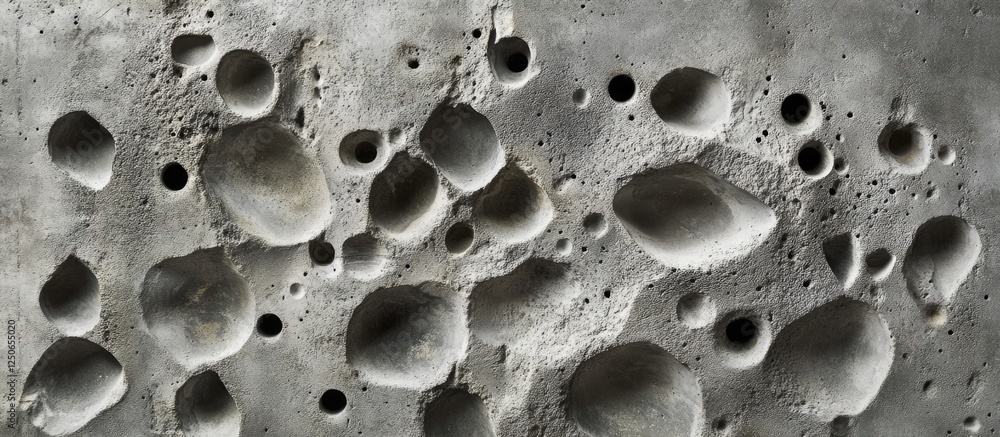 Textured gray plate with uneven surface and small holes creating a unique pattern suitable for backgrounds or abstract design concepts. Textured gray plate with uneven surface and small holes creating a unique pattern suitable for backgrounds or abstract design concepts.