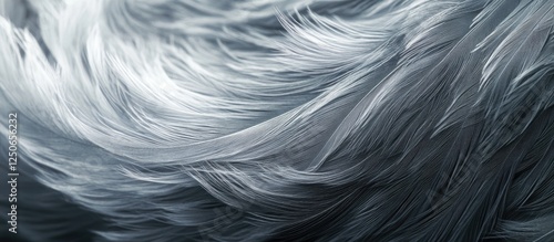 Gray feather texture in macro close-up showcasing the intricate details and natural patterns of a pigeon's plumage for background use. photo