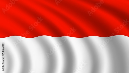 3d flag background of indonesia or monaco