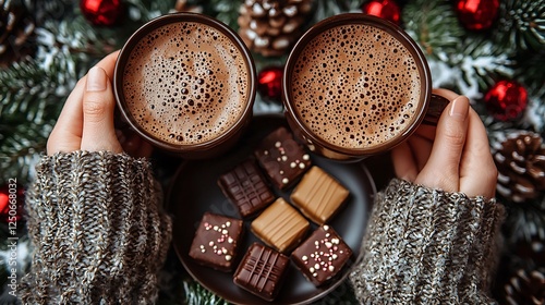 Cozy Hot Chocolate and Chocolates Christmas Treat