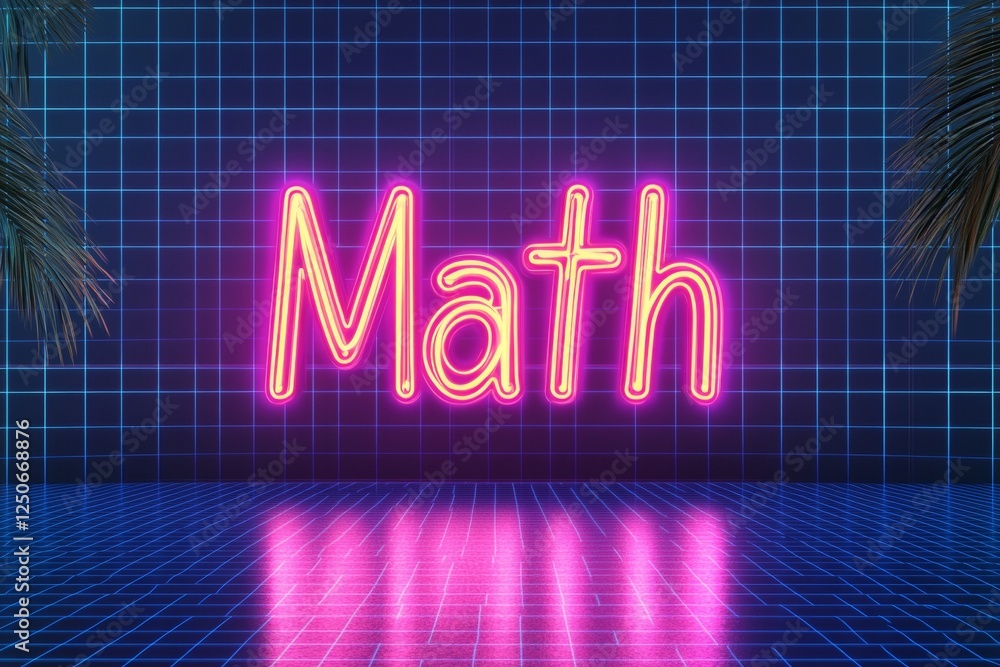Futuristic Math Celebration Neon Geometric Display on Blue Grid - STEM Learning and High-Tech Education for World Math Day and Spring Equinox Market Trends Futuristic Math Celebration Neon Geometric Display on Blue Grid - STEM Learning and High-Tech Education for World Math Day and Spring Equinox Market Trends