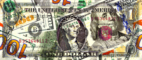 Abstract image of surreal American dollar bill
