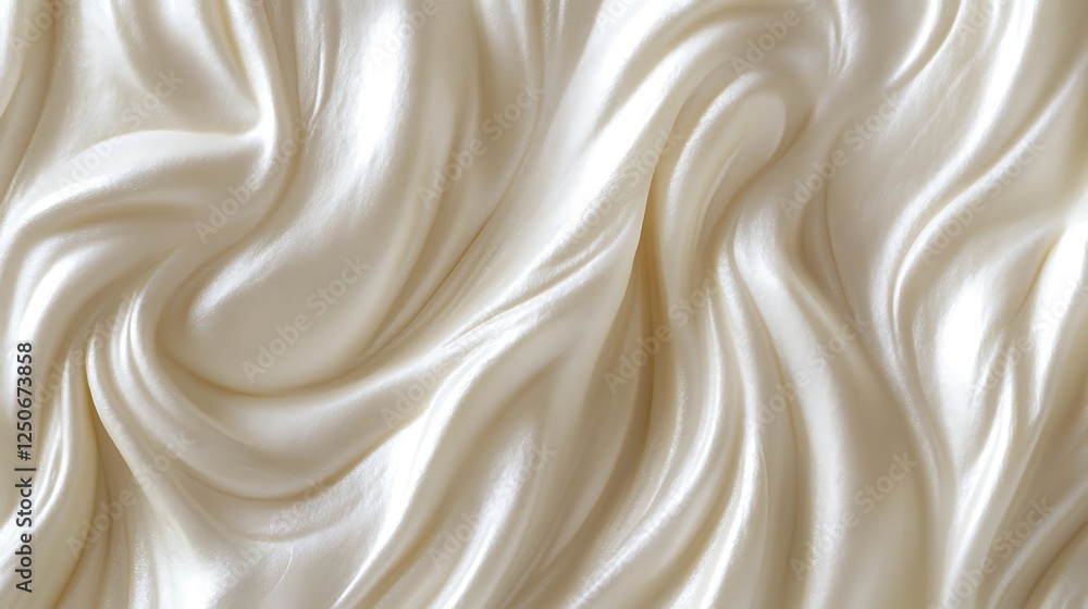 Fototapeta premium Elegant Cream Silk Fabric Draped Softly