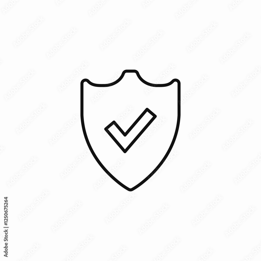 Security shield check icon vector sign Security shield check icon vector sign