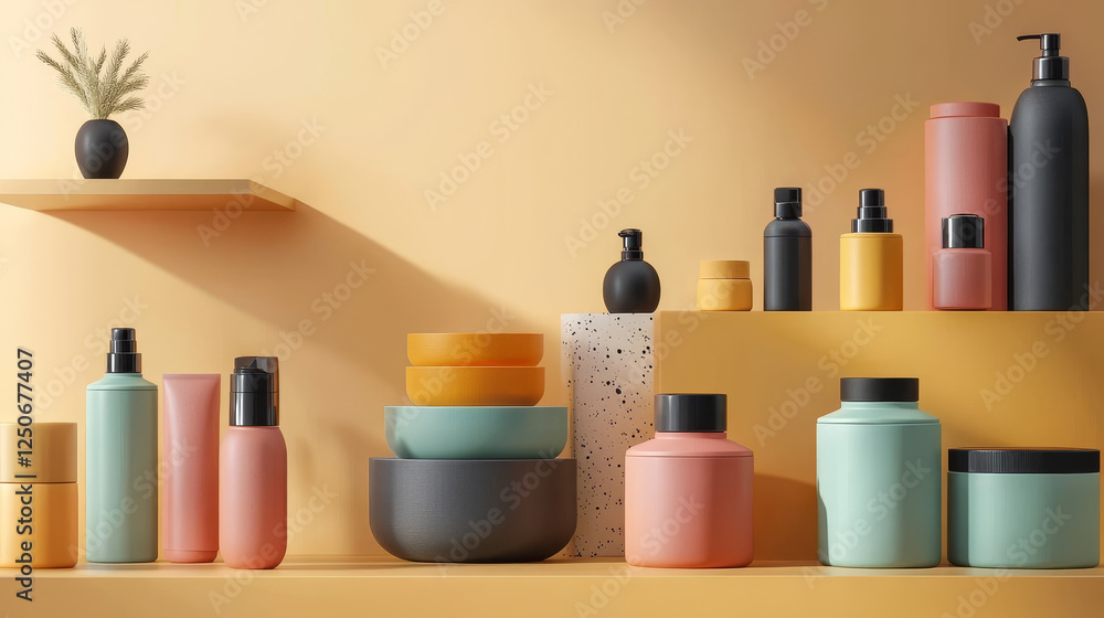 Cosmetics containers, realistic plastic bottles 3d packages. Vector blank mockup of cream jar, toilet or bath cleanser, soap dispenser or perfume atomizer, lotion tube and shampoo bottle. Mixed media Cosmetics containers, realistic plastic bottles 3d packages. Vector blank mockup of cream jar, toilet or bath cleanser, soap dispenser or perfume atomizer, lotion tube and shampoo bottle. Mixed media