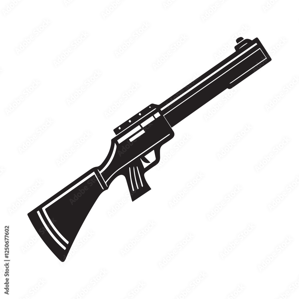 A black gun silhouette weapons vector A black gun silhouette weapons vector