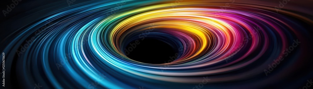 Fototapeta premium Swirling vortex of color energy abstract digital art high-tech environment modern viewpoint motion concept