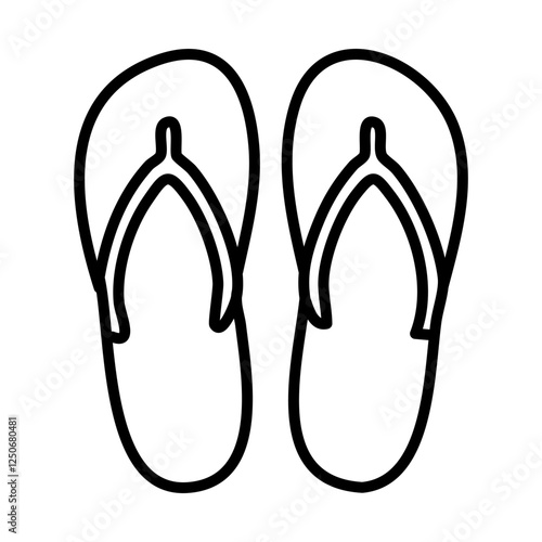 flip flops sandals icon over white background, line style, vector illustration