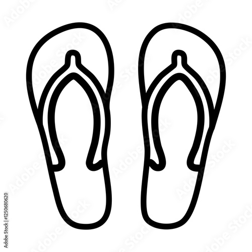 flip flop icon vector. flip flop sign. isolated contour symbol illustration
