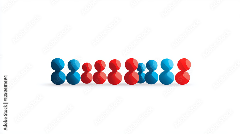 Media group vector badge in red and blue colors isolated on white background. Abstract design for social media group or network business. Concept of association or alliance, partnership and network Media group vector badge in red and blue colors isolated on white background. Abstract design for social media group or network business. Concept of association or alliance, partnership and network