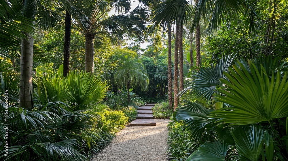 Serene Tropical Garden Path: A Tranquil Oasis Serene Tropical Garden Path: A Tranquil Oasis