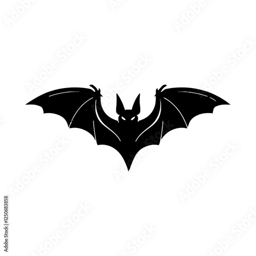 Bat icon. Horror mammal silhouette for spooky decoration and celebration theme.