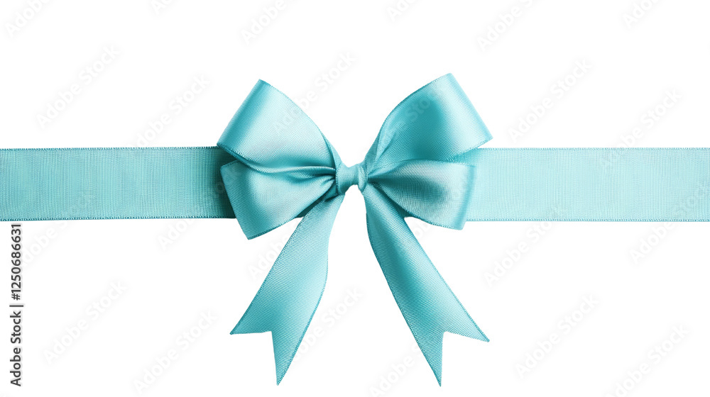 Elegant Light Blue Satin Ribbon Bow and Band Gift Decoration Holiday Present Elegant Light Blue Satin Ribbon Bow and Band Gift Decoration Holiday Present