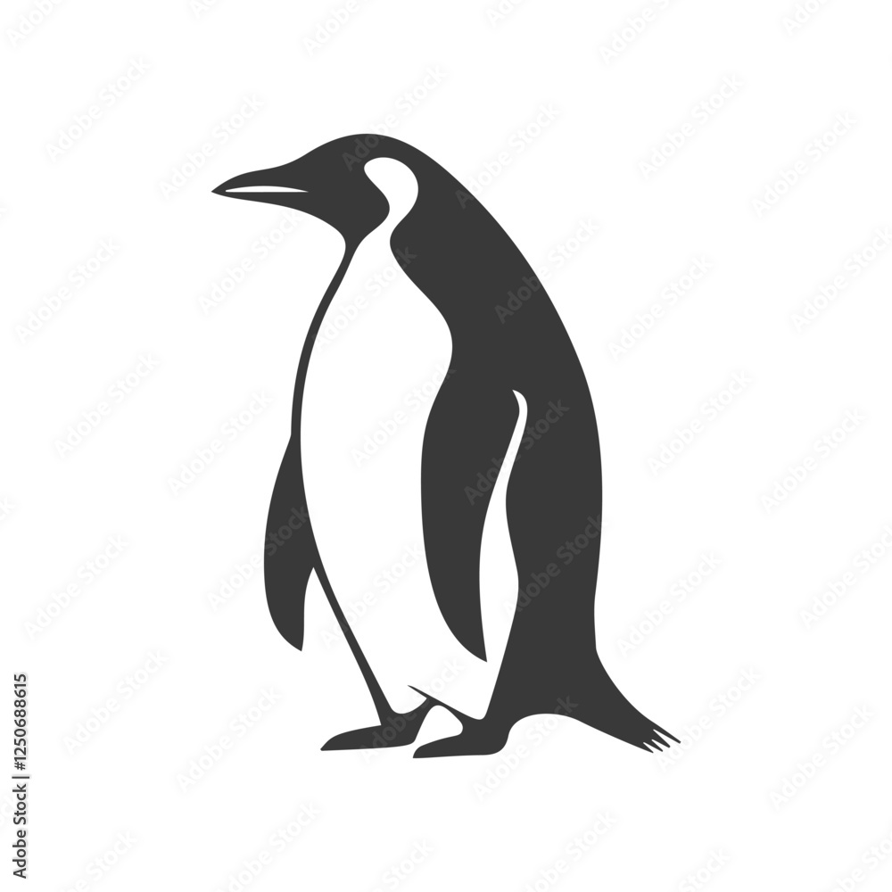 Black silhouette vector illustration of a penguin Black silhouette vector illustration of a penguin