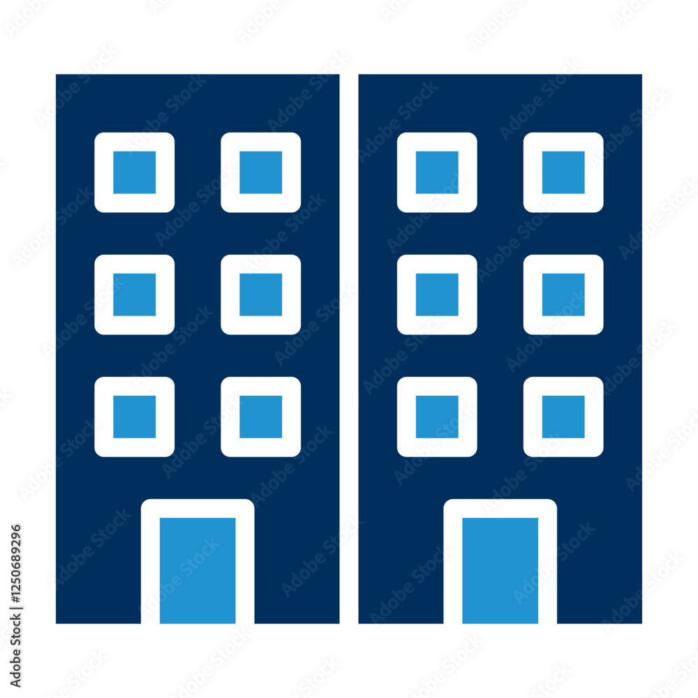 Apartment Blue Color Icon Apartment Blue Color Icon