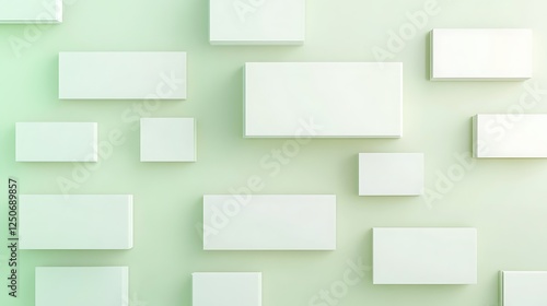Wallpaper Mural Blank Rectangular Boxes Arranged On A Pale Green Background Torontodigital.ca