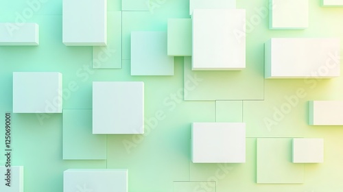 Wallpaper Mural Abstract Pastel Green Background With Cubes Torontodigital.ca