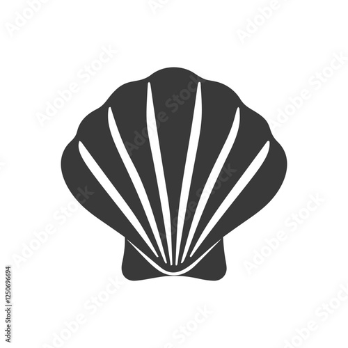 Modern silhouette vector illustration of a seashell