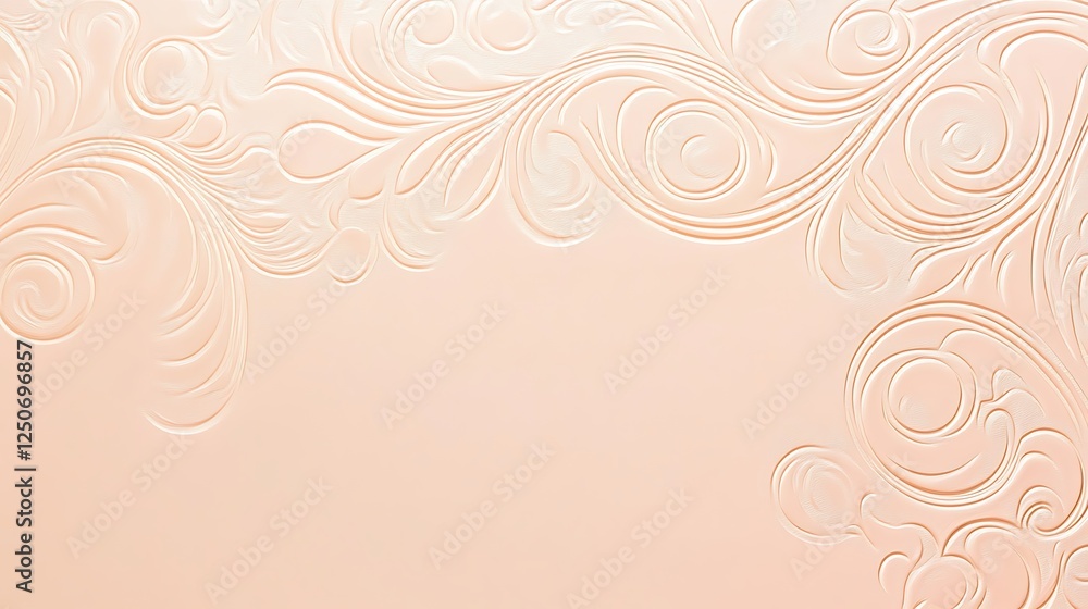 Peach Background with Elegant Swirling Floral Design Peach Background with Elegant Swirling Floral Design