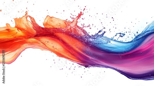 Wallpaper Mural Vibrant fluid explosion of colorful splashing waves and drifting liquid paint creating a dynamic abstract and visually captivating digital artwork  The image features a striking blend of vivid colors Torontodigital.ca