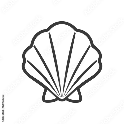 Modern silhouette vector illustration of a seashell