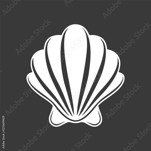 Modern silhouette vector illustration of a seashell