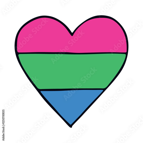 Colorful heart shape Polysexual pride flag Happy pride day LGBTQ community Pride Month Vector hand drawn doodle for posters, stickers, logo, cards Free Download Colorful heart shape Polysexual pride flag Happy pride day LGBTQ community Pride Month Vector hand drawn doodle for posters, stickers, logo, cards - GFXLoad