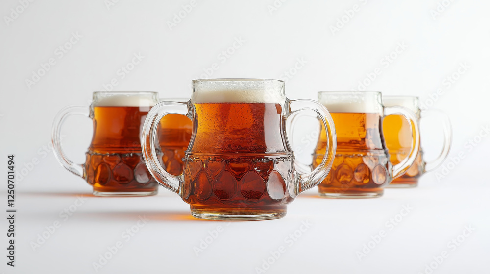 Outline pint tankards set of frothy beer isolated on white background, suitable for pub, Oktoberfest and bar design Outline pint tankards set of frothy beer isolated on white background, suitable for pub, Oktoberfest and bar design