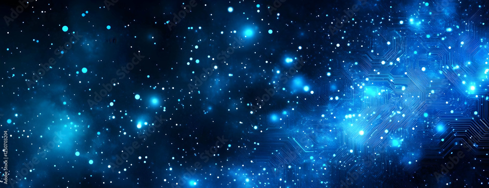 Fototapeta premium Digital Galaxy Circuitry in Space