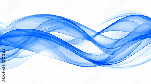 Wallpaper Mural Abstract blue wave flowing, white background, design element Torontodigital.ca