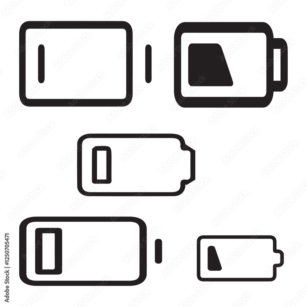 Low Battery, device, technology,battery vector design icon symbol set Low Battery, device, technology,battery vector design icon symbol set