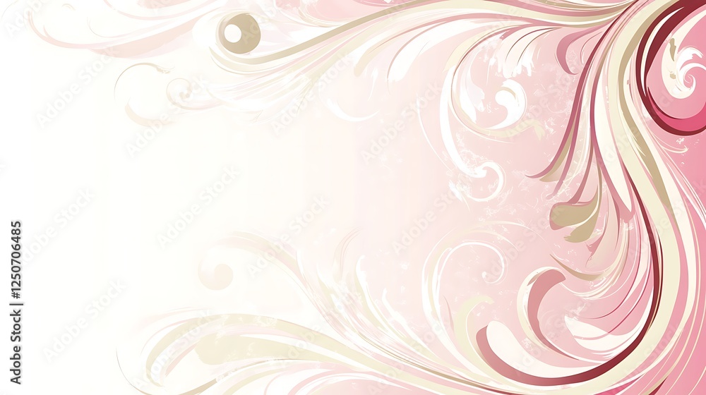 Elegant Pink and Beige Swirling Floral Design Elegant Pink and Beige Swirling Floral Design