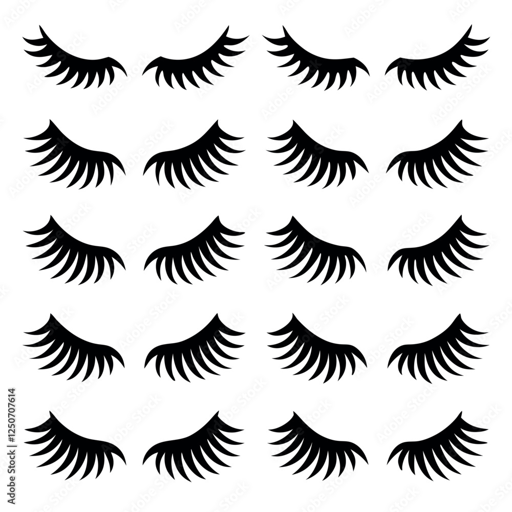 Eye-catching graphic design of stylized eyelashes and eyebrows. Eye-catching graphic design of stylized eyelashes and eyebrows.