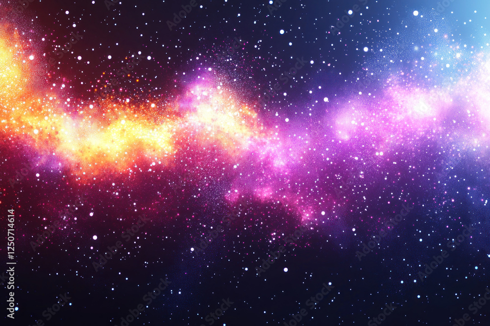 Naklejka premium Colorful nebula with bright stars in deep space, ideal for cosmic backgrounds