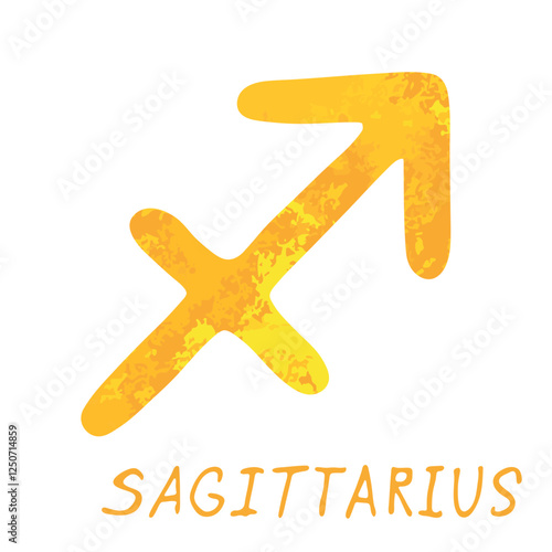 Hand drawn sagittarius zodiac sign Esoteric symbol doodle Astrology clipart Element for design