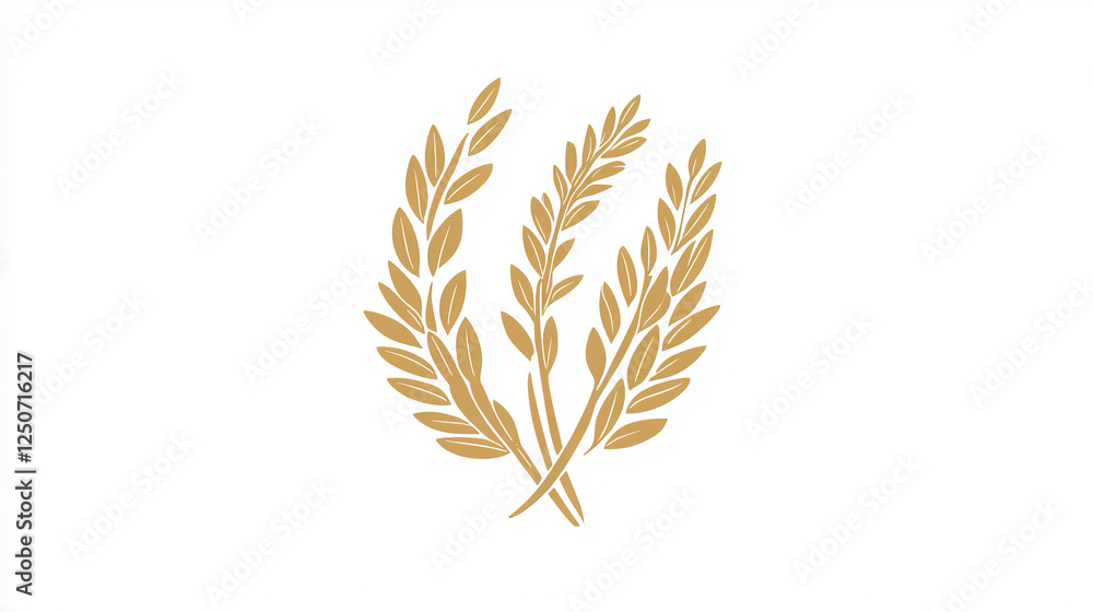 Rice vector icon or poster of cereal grass plant or grass with rice seeds. Design for farm store, diet nutrition or staple food package, porridge ingredient or cuisine grocery market or shop emblem Rice vector icon or poster of cereal grass plant or grass with rice seeds. Design for farm store, diet nutrition or staple food package, porridge ingredient or cuisine grocery market or shop emblem