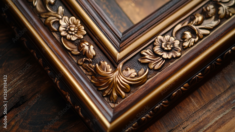 Retro frame with decorative floral elements in victorian style