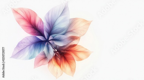 Elegant floral icon with pastel hues, against white background