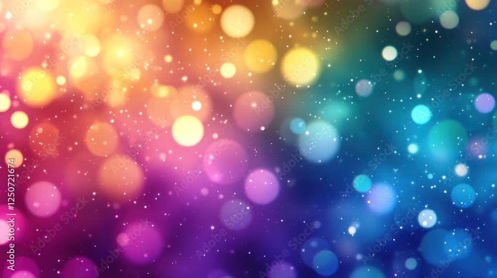 Colorful Bokeh Lights Background with Sparkling Dust Particles Overlay Colorful Bokeh Lights Background with Sparkling Dust Particles Overlay
