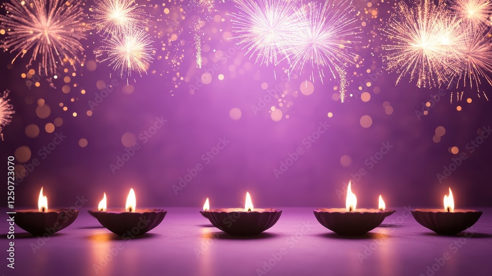 Banner design for diwali festival and purple podium,Diwali light decoration candle with fireworks,Stage,Product display Showcase design sparkle background,Deepavali,Dipavali,3D podium illustration. Banner design for diwali festival and purple podium,Diwali light decoration candle with fireworks,Stage,Product display Showcase design sparkle background,Deepavali,Dipavali,3D podium illustration.