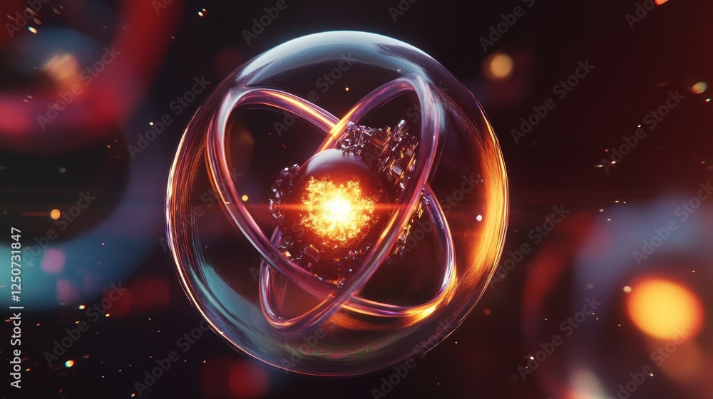 Obraz premium Futuristic Sphere with Energy Core: A High-Tech Concept Visualization
