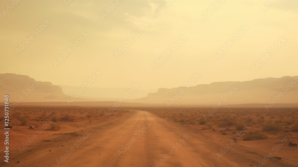 Fototapeta premium Desert Road: Wadi Rum, Jordan - Minimalist landscapes