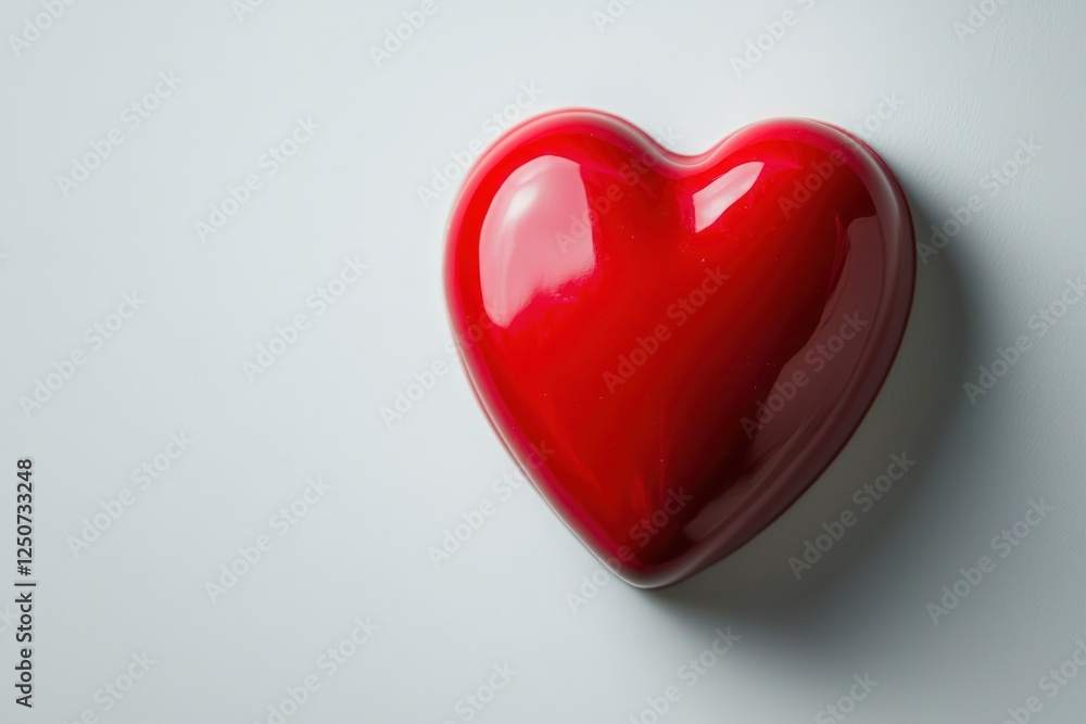 Like button with bold red heart, against white background Like button with bold red heart, against white background
