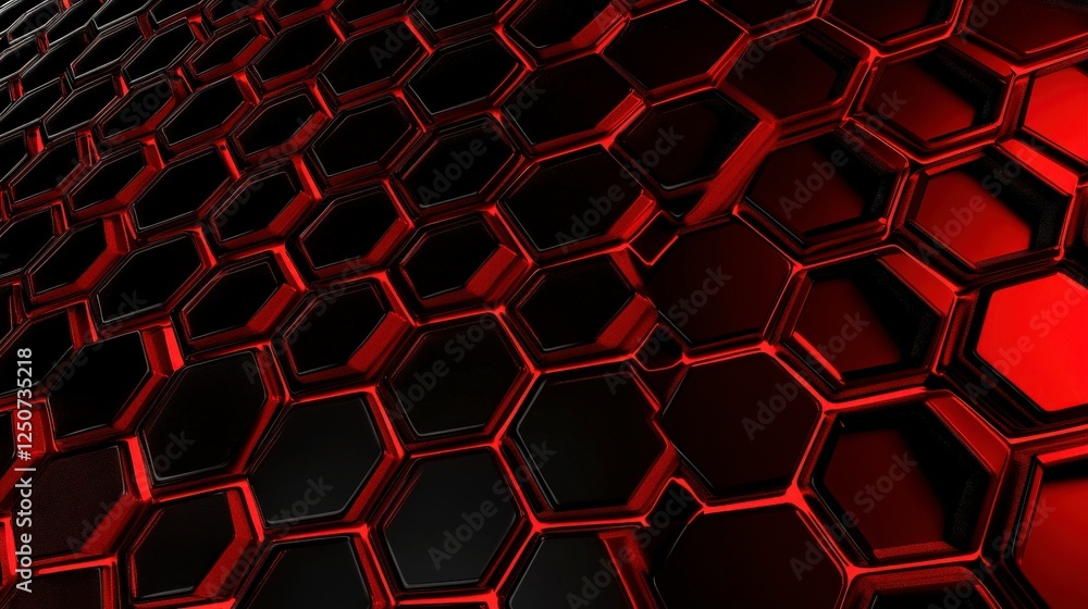 Stunning Red and Black Hexagon Pattern, A Futuristic Geometric Background Design Stunning Red and Black Hexagon Pattern, A Futuristic Geometric Background Design