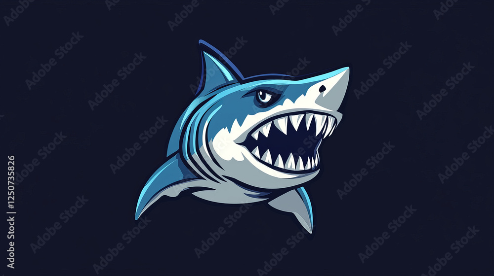 Hammerhead vector mascot. Shark hammer head or winghead isolated symbol of sea or ocean toothed predatory fish with unusual head shape for sport team emblem, fishing sign or fishery industry badge Hammerhead vector mascot. Shark hammer head or winghead isolated symbol of sea or ocean toothed predatory fish with unusual head shape for sport team emblem, fishing sign or fishery industry badge