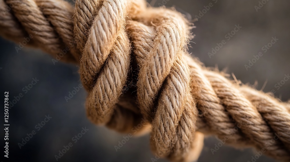 Closeup of a tightly knotted rope symbolizing strength and connection in various contexts : Generative AI Closeup of a tightly knotted rope symbolizing strength and connection in various contexts : Generative AI