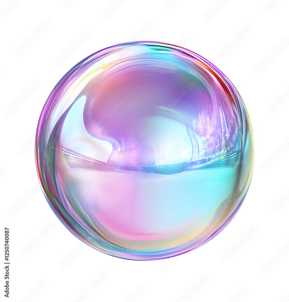 Obraz premium Abstract iridescent soap bubble on a white background