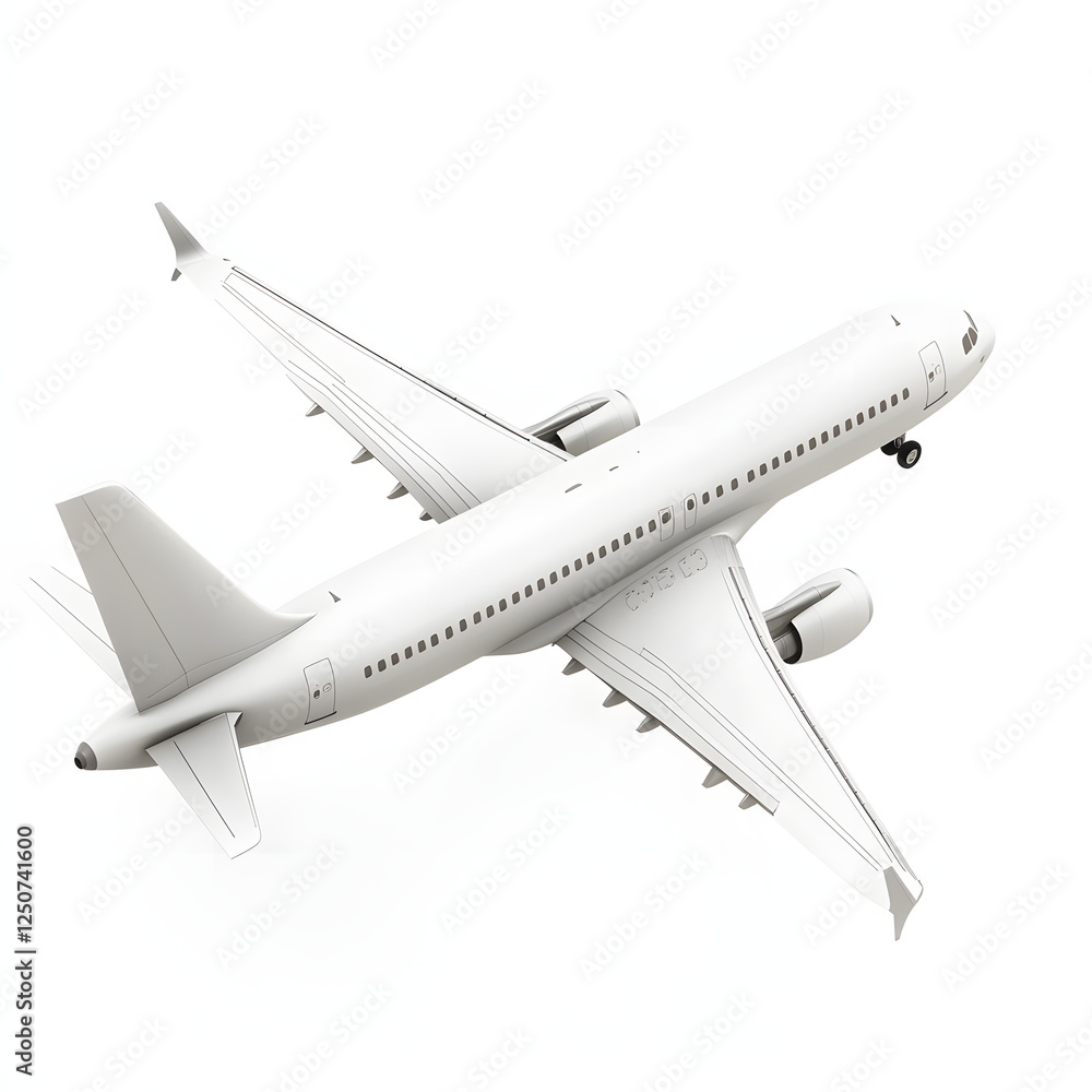 white airplane flying, isolated on a white background white airplane flying, isolated on a white background