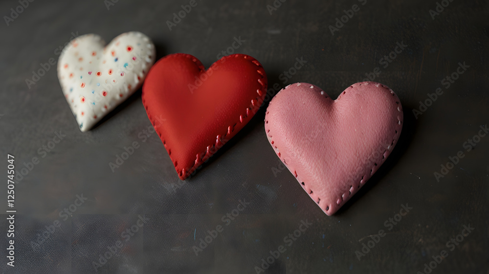 Fototapeta premium red hearts on a wooden background, valentine day´s, ai generated