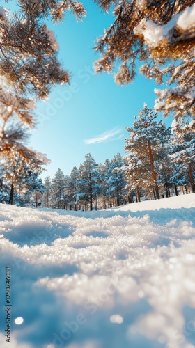 Wallpaper Mural Winter wonderland fluffy snowdrifts and soft billowy snowbanks in a serene forest landscape under clear blue skies Torontodigital.ca